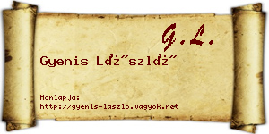Gyenis László névjegykártya